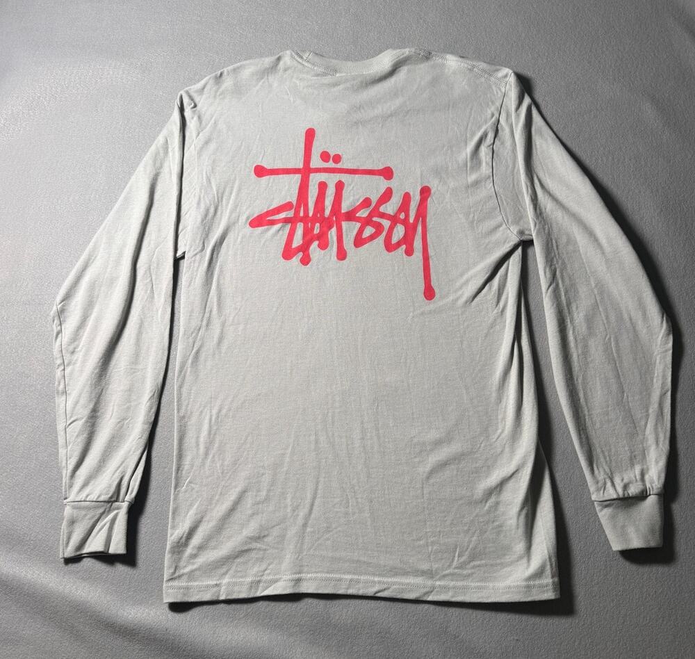 Stussy Pink Logo Long Sleeve Shirt NWT Y2K Size M